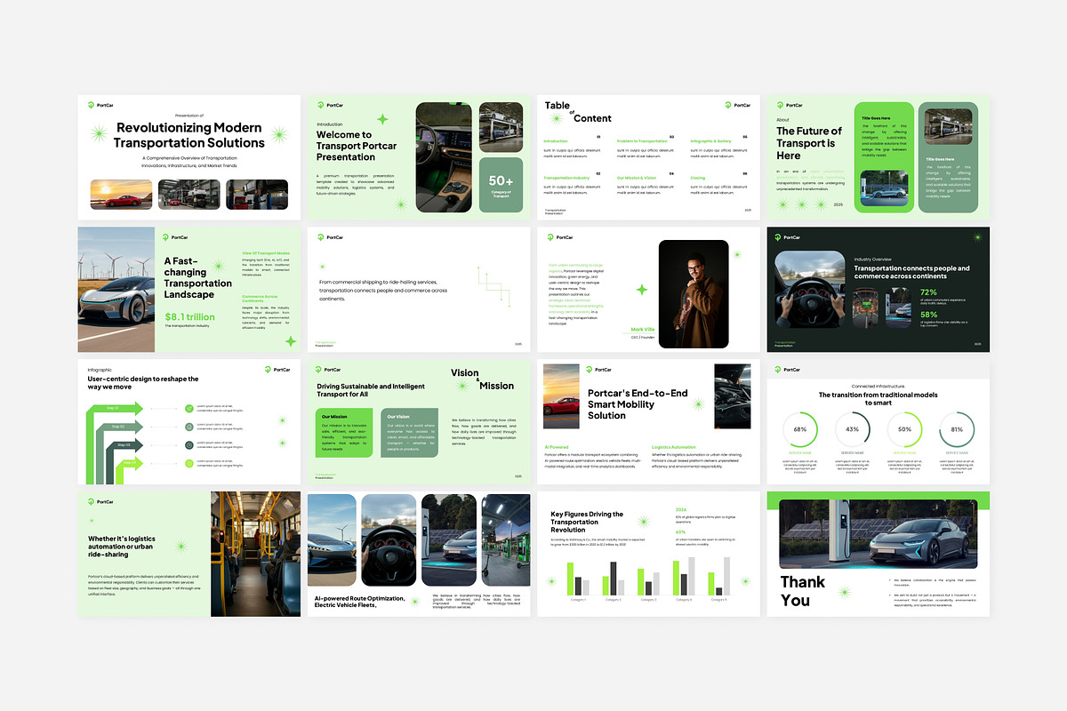 Modern Transportation Pitch Deck, a Branding & Logo Template by Eklip Studio (Photo 2 of 6)