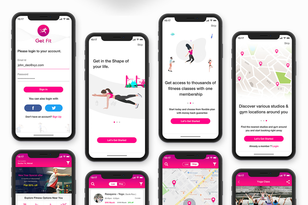 Fitness Class or Gym Mobile App, an UI Kit Template by App Innovation (Photo 6 of 8)