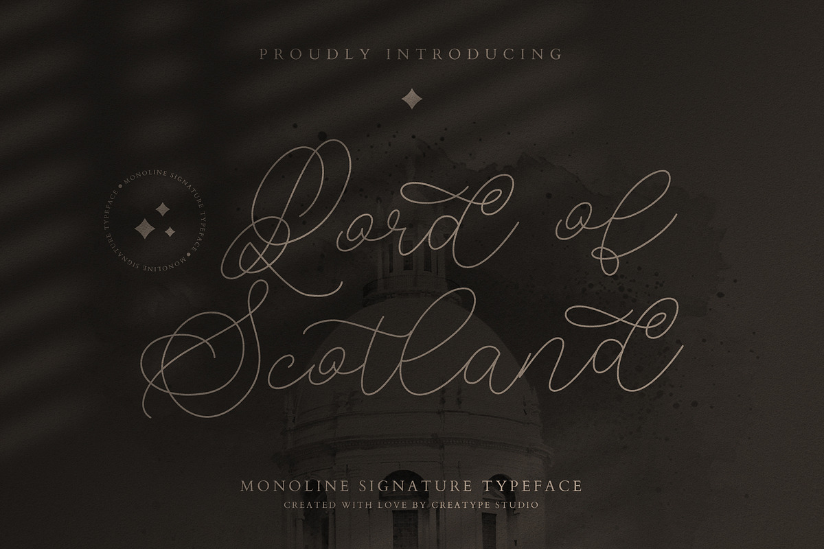 Lord of Scotland Monoline Signature, a Script Font by Creatype Studio (Photo 1 of 9)