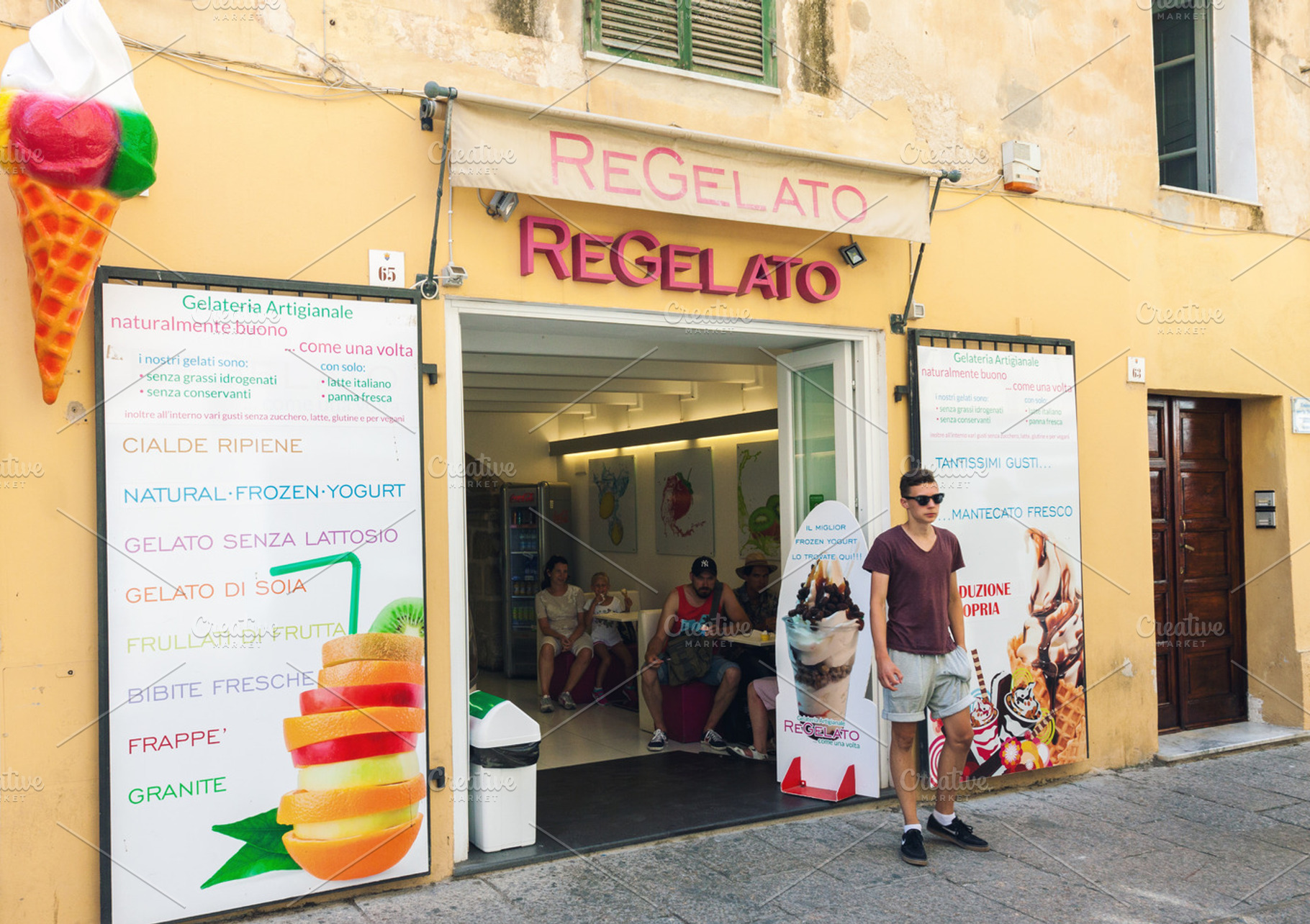 Traditional italian ice cream shop, a Business Photo by BOOCYS