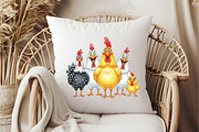 Funny Chickens Clipart PNG, an Illustration by DreamCafeArt (Thumbnail 6 of 6)