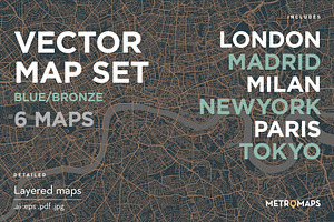 MAP SET - Blue/Bronze - 6 Maps