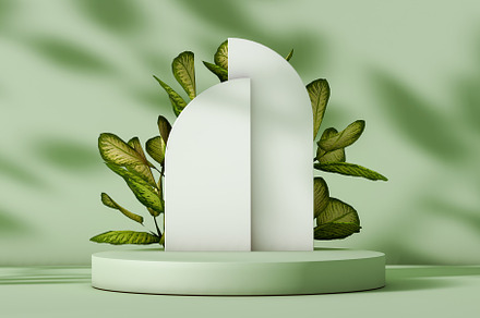Podium on a background with shadows to expose a product, a Background Photo by OSORIOartist