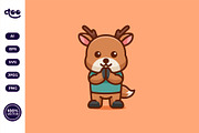 Simple The Deer Greeted cartoon, an Animal Illustration by Satisfactoons (Thumbnail 2 of 3)