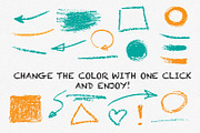 Oil pastel hand drawn elements, an Object Graphic by Erifilia (Thumbnail 2 of 3)