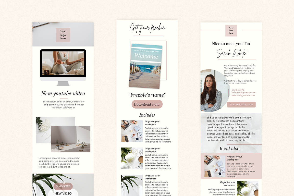 Canva Mailchimp Template Pack, an Email Template by PittaFinePrint (Photo 7 of 9)
