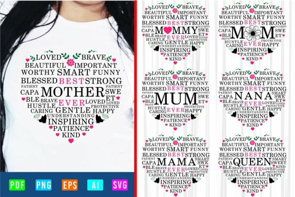 Mothers Day SVG Design Bundle, an Object Graphic by D2PUTRI (Photo 3 of 27)