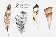 Feathers Watercolor Collection, a Texture Illustration by SOVA (Thumbnail 2 of 7)