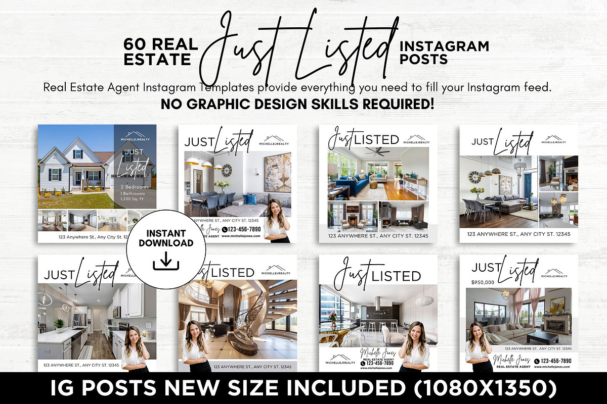 Just listed Instagram Posts Bundle, a Social Media Template by CreativeVinesStore (Photo 2 of 6)