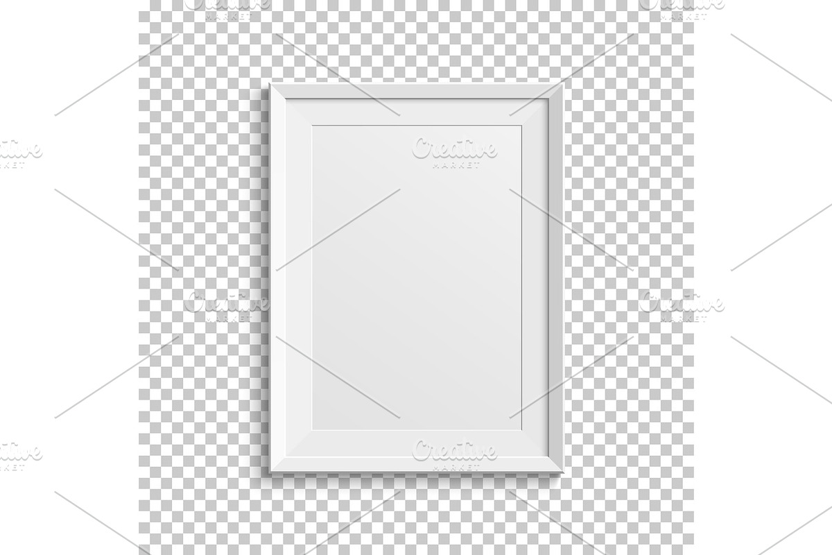 Realistic white picture frame on transparent background., a Decorative ...