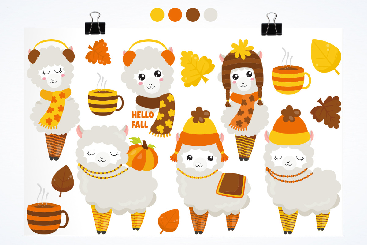 Fall Llama, an Illustration by PrettyBundles (Photo 2 of 5)