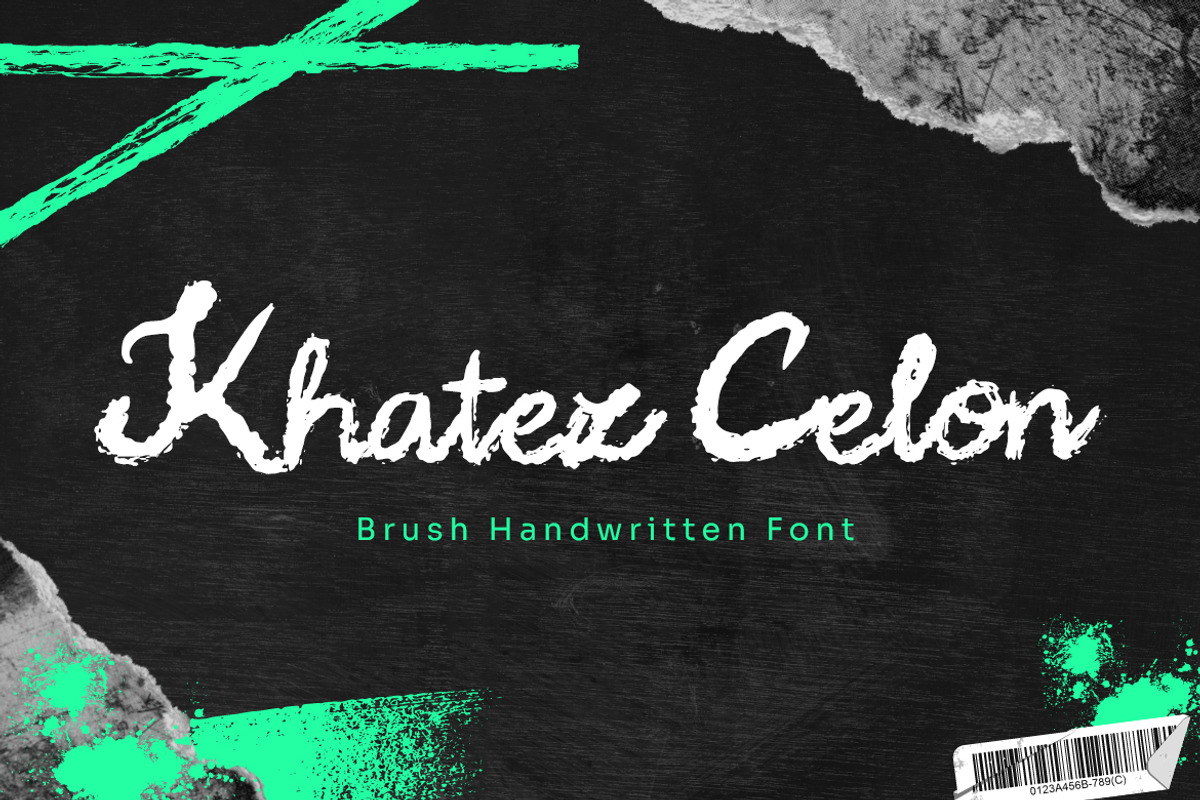 Khatez Celon - Brush Handwritten, a Handwritten Font by Dhabee (Photo 1 of 7)