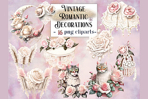 Vintage Romantic Decorations Clipart
