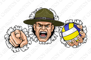 Drill Instructor Sergeant Volleyball, an Animal Illustration by Christos Georghiou