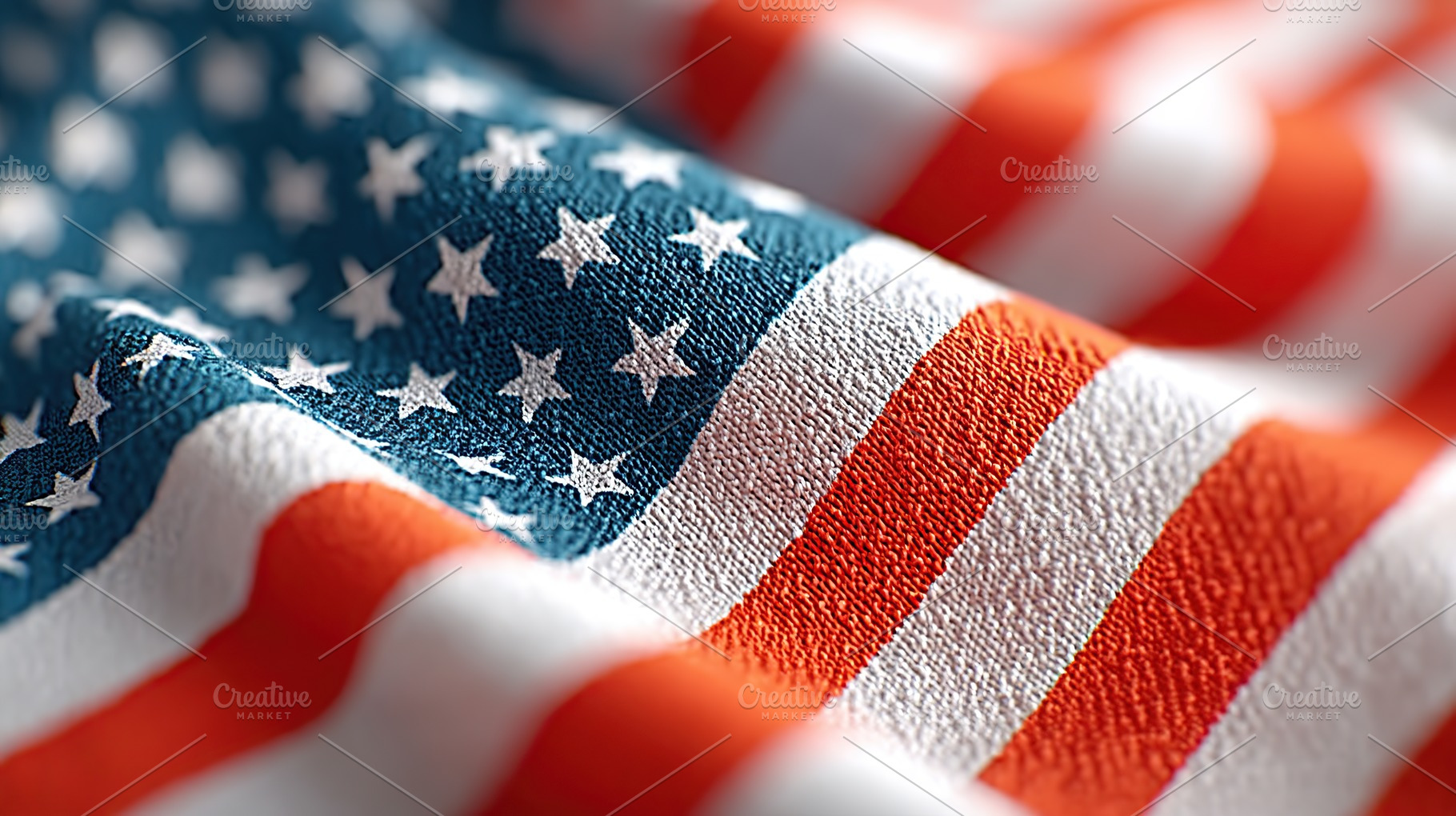 Waving American flag with vibrant colors showing pride and unity in patriotic d, an Abstract Photo by AlyaAnd