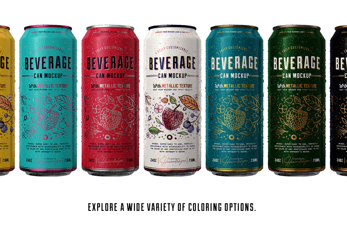 24oz-710ml Can Mockup, an Advertising Mockup by HexenDesigns (Photo 5 of 11)