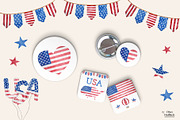 4th of July. USA patriotic set, a Decorative Illustration by Olya Haifisch (Thumbnail 2 of 5)
