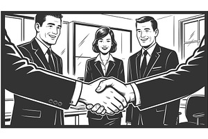 Business Handshake Agreement in, a Person Illustration by AlexArt