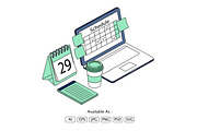 Calendar & Task Management Vector, a Work Illustration by Partikusi Design (Thumbnail 2 of 3)