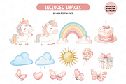 Pastel Watercolor Unicorn Clipart, an Illustration by TatiMockup (Thumbnail 3 of 5)