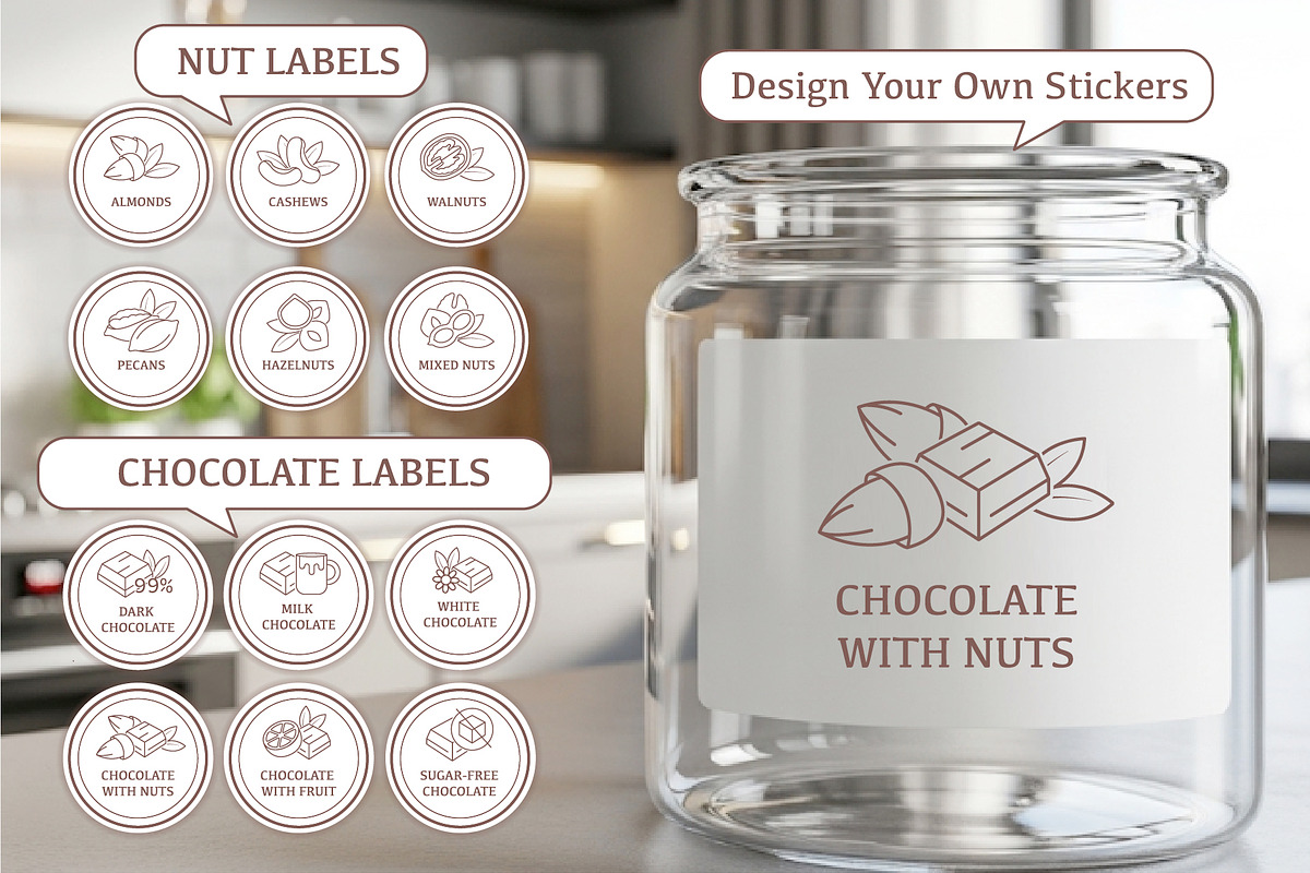 Vintage Kitchen Jar Labels, Icons, an Object Graphic by Lettering_Logo (Photo 7 of 10)