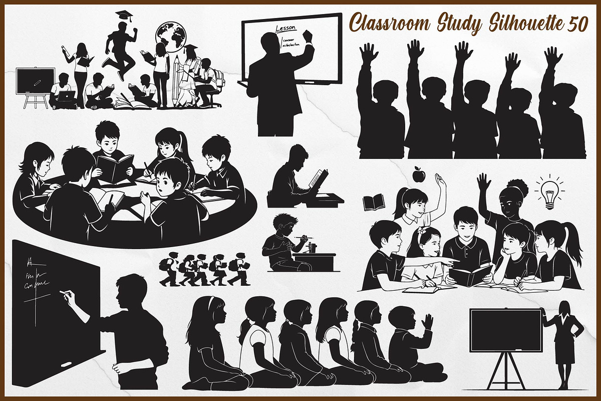 Classroom Study Silhouette Icons, an Object Graphic by yasushie (Photo 1 of 9)