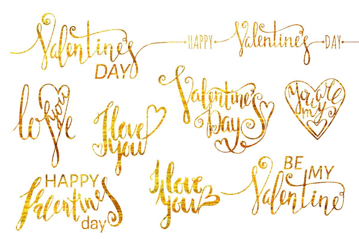 Lettering set for Valentine’s Day, a Decorative Illustration by ekmelica (Photo 5 of 5)