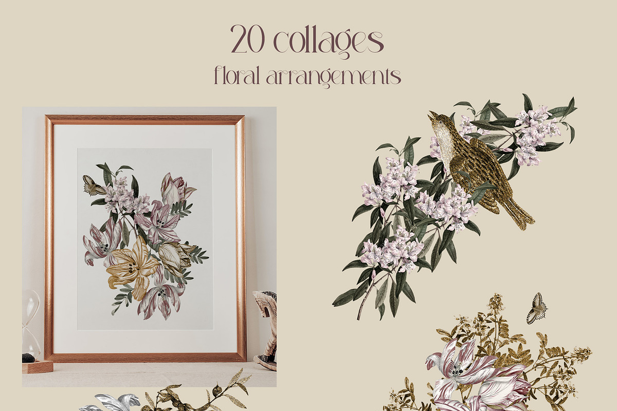 Royal Collage Vintage Botanicals, an Object Graphic by Catch the Dream Art (Photo 3 of 10)