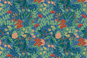 Seamless Asian plants