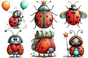 Whimsical Ladybug Clipart Bundle, an Illustration by Canvas Craft (Thumbnail 4 of 4)
