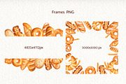 Bakery watercolor hand drawn clipart, a Food Illustration by DiashaArt (Thumbnail 3 of 6)