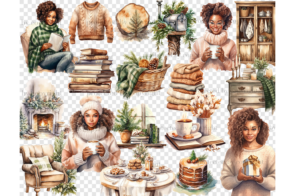 Cozy Winter Clipart, a Person Illustration by GlamArtZhanna (Photo 4 of 5)