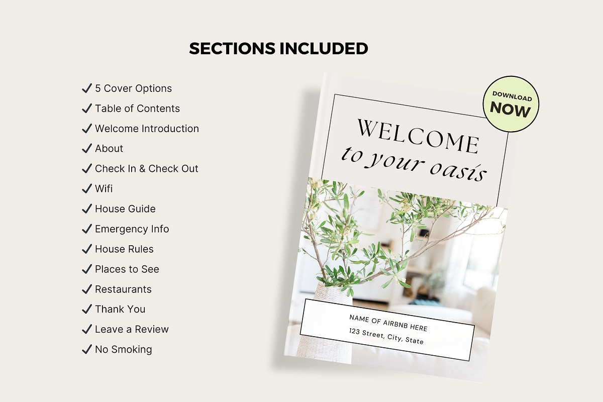 Airbnb Welcome Guide Canva Template, a Templates & Theme by TheWayfarerShoppe (Photo 4 of 6)