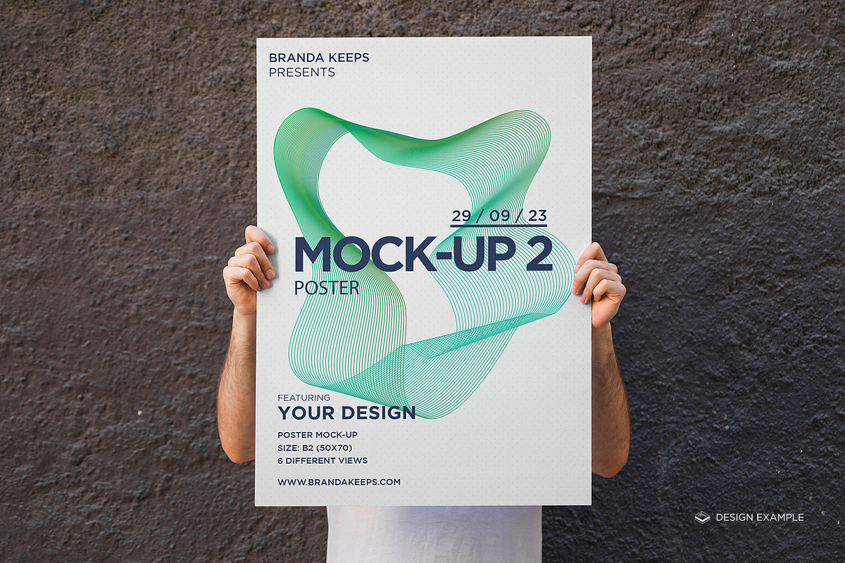 Man Holding Poster 2 Mock-up, a Print Template by Branda Keeps (Photo 8 of 16)