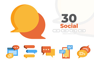 32 Social Communication Icon Sets