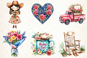 Western Mothers Day Cowgirl Clipart, an Illustration by DreamCafeArt (Thumbnail 2 of 7)