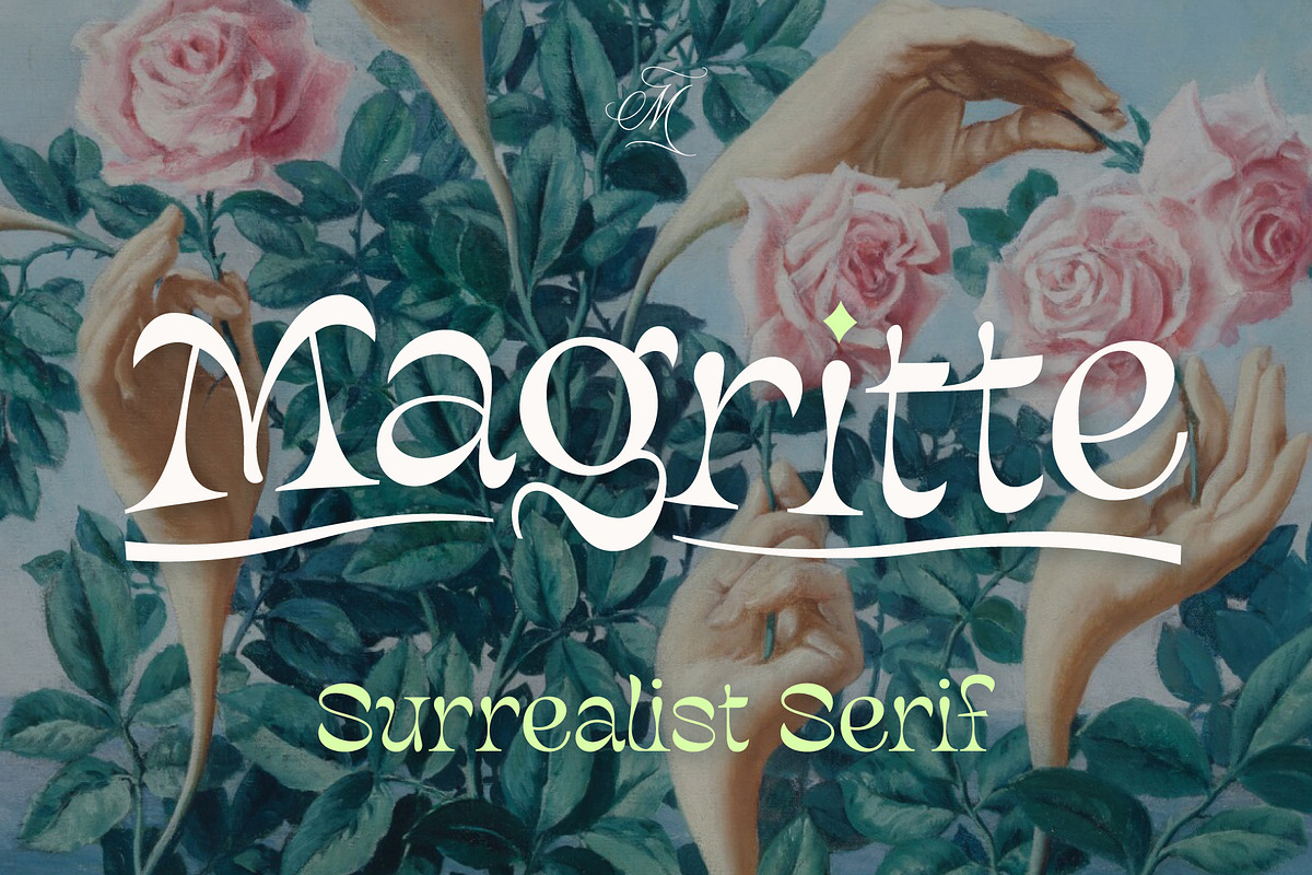 Magritte Surrealist Serif Font, a Font by Molly Suber Thorpe (Photo 1 of 10)