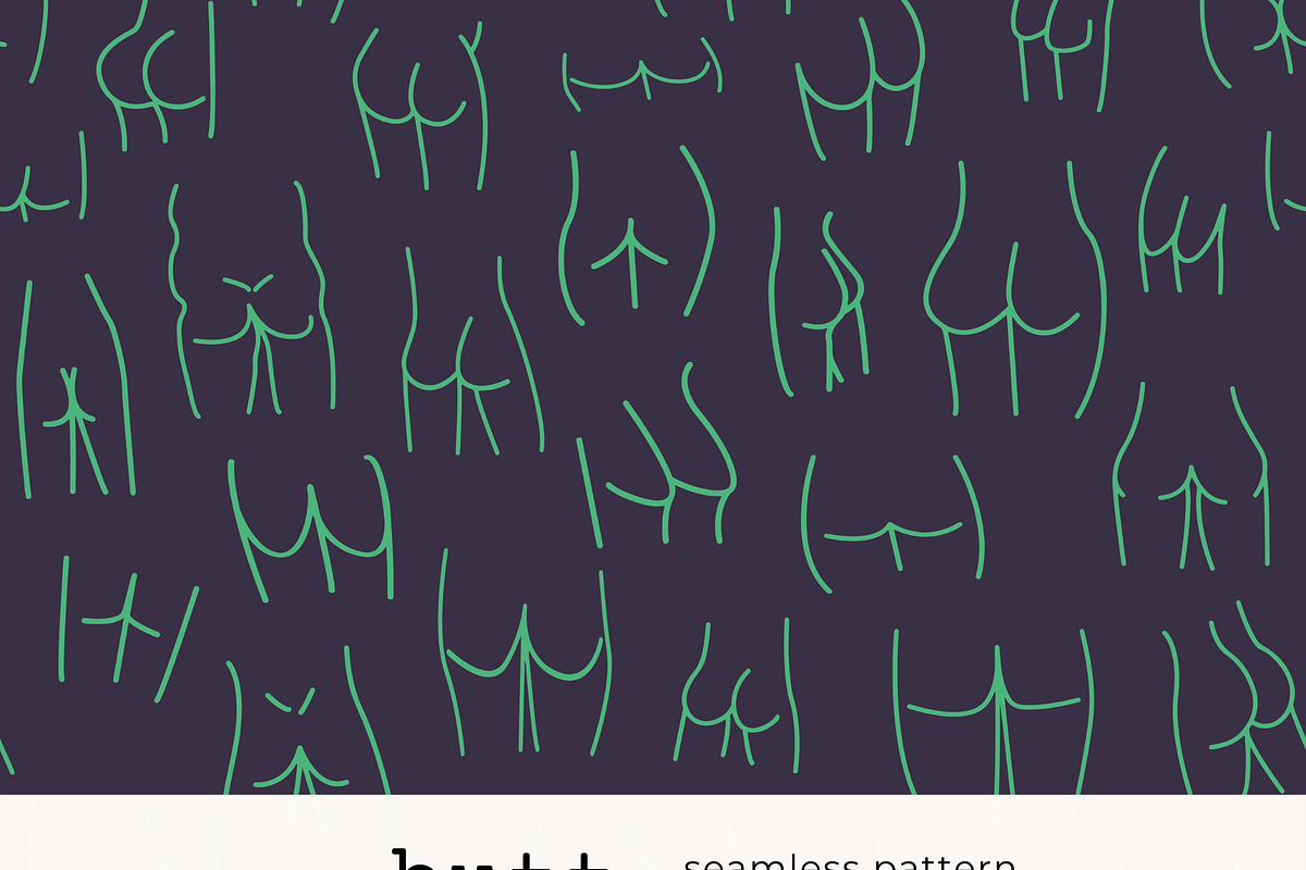 Butts Seamless Pattern, a Pattern Graphic by PatternLab. | Creative Market
