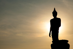 Larger buddha stock photo