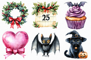 Watercolor Holiday Clipart Bundle, an Illustration by Craft Nest (Thumbnail 5 of 6)