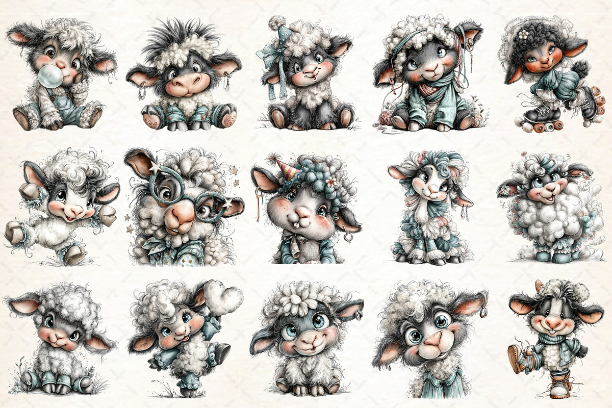 Crazy Sheep Clipart, an Animal Illustration by Libby Wishes (Photo 2 of 3)