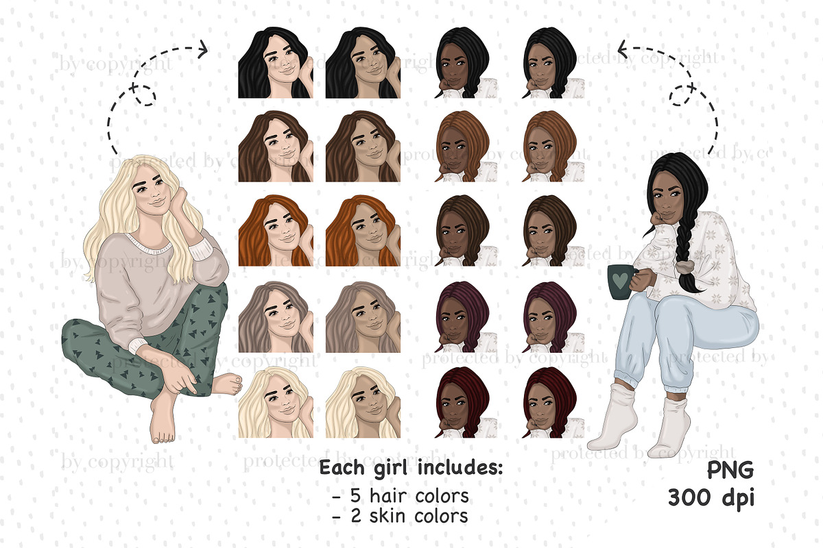 Warm Girls Clipart, a Person Illustration by GlamArtZhanna (Photo 3 of 4)