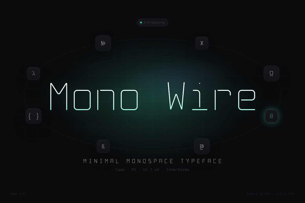 Mono Wire - Minimal Monospace Type, a Sans Serif Font by HipFonts (Photo 4 of 26)