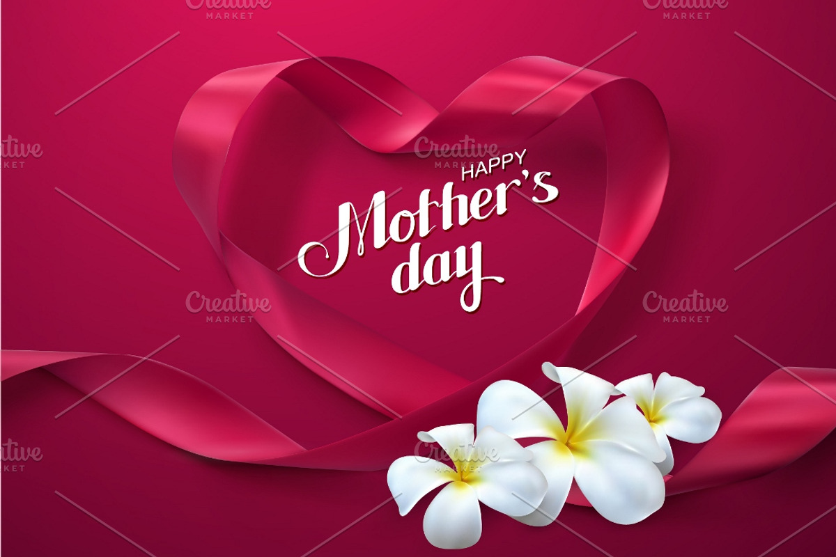 Happy Mothers Day. Ribbon Heart, a Decorative Illustration by maximmmmum