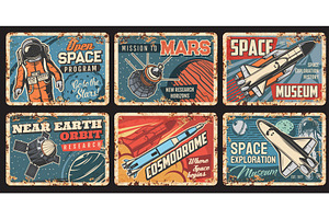 Space Plates, Rockets, Spaceman