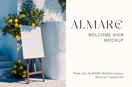 Mediterranean Welcome Sign Mockup