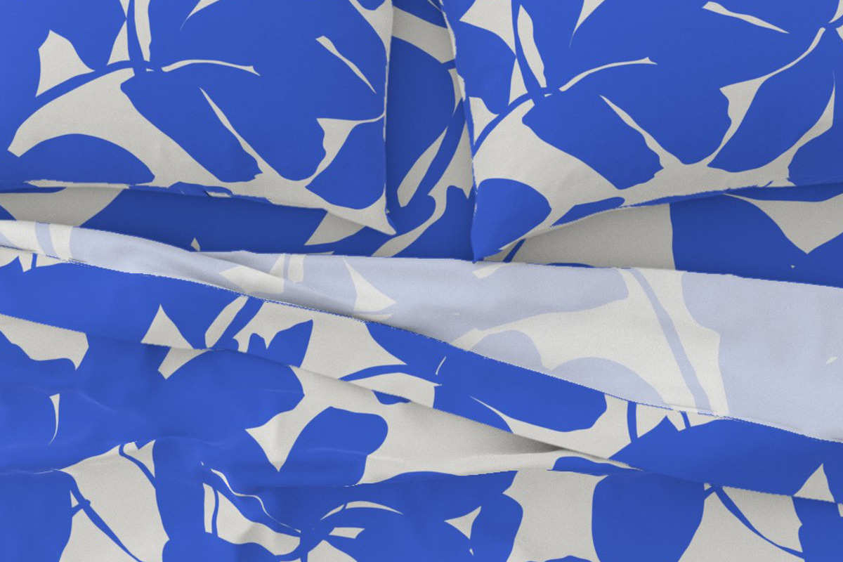 Blue white silhouette minimal flower, a Pattern Graphic by Nocito Design (Photo 2 of 5)