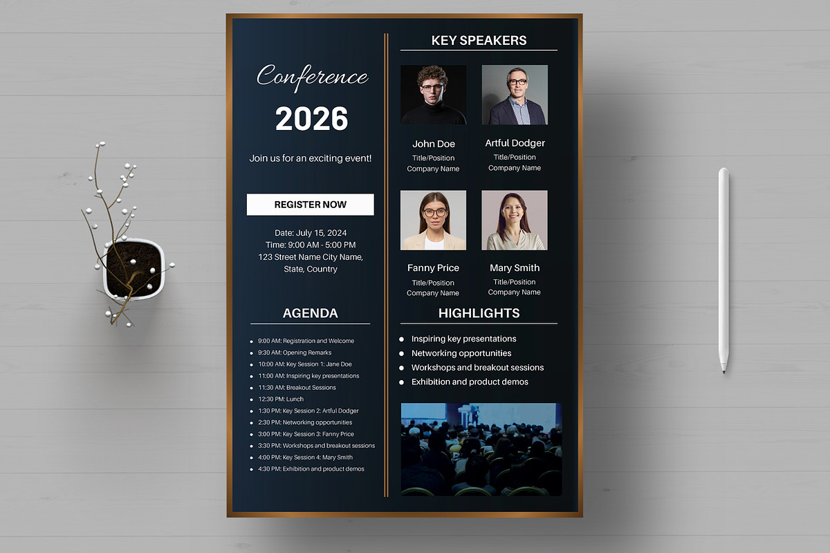 Conference Flyers Templates, a Flyer Template by MightyDesign (Photo 1 of 8)