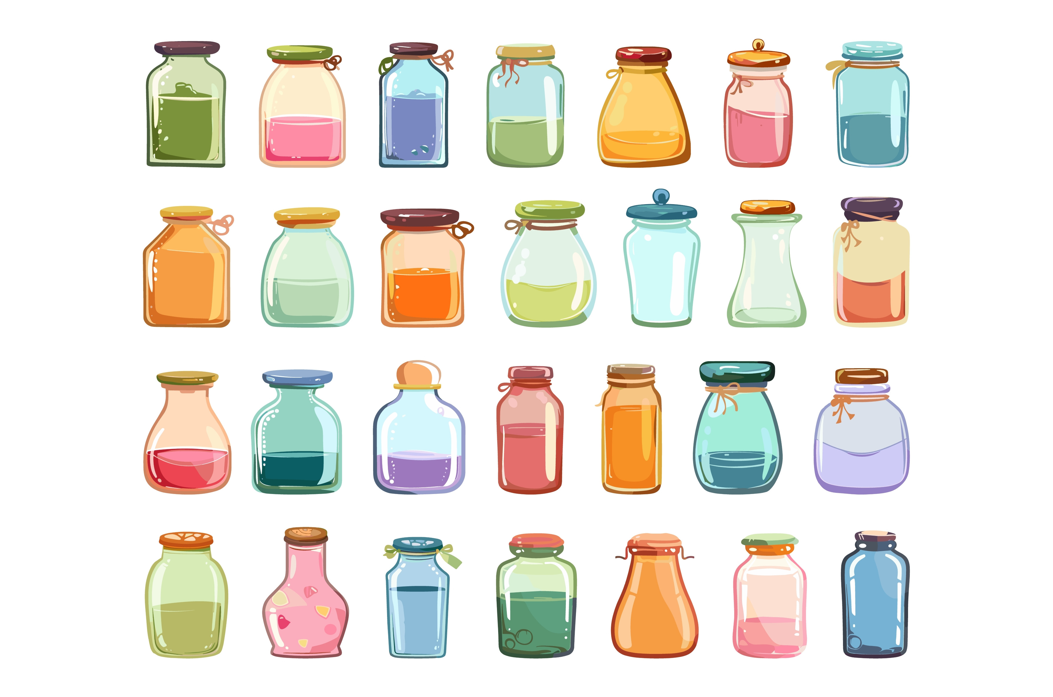 Cartoon different glass jars icon, a Food Illustration by LadadikArt ...