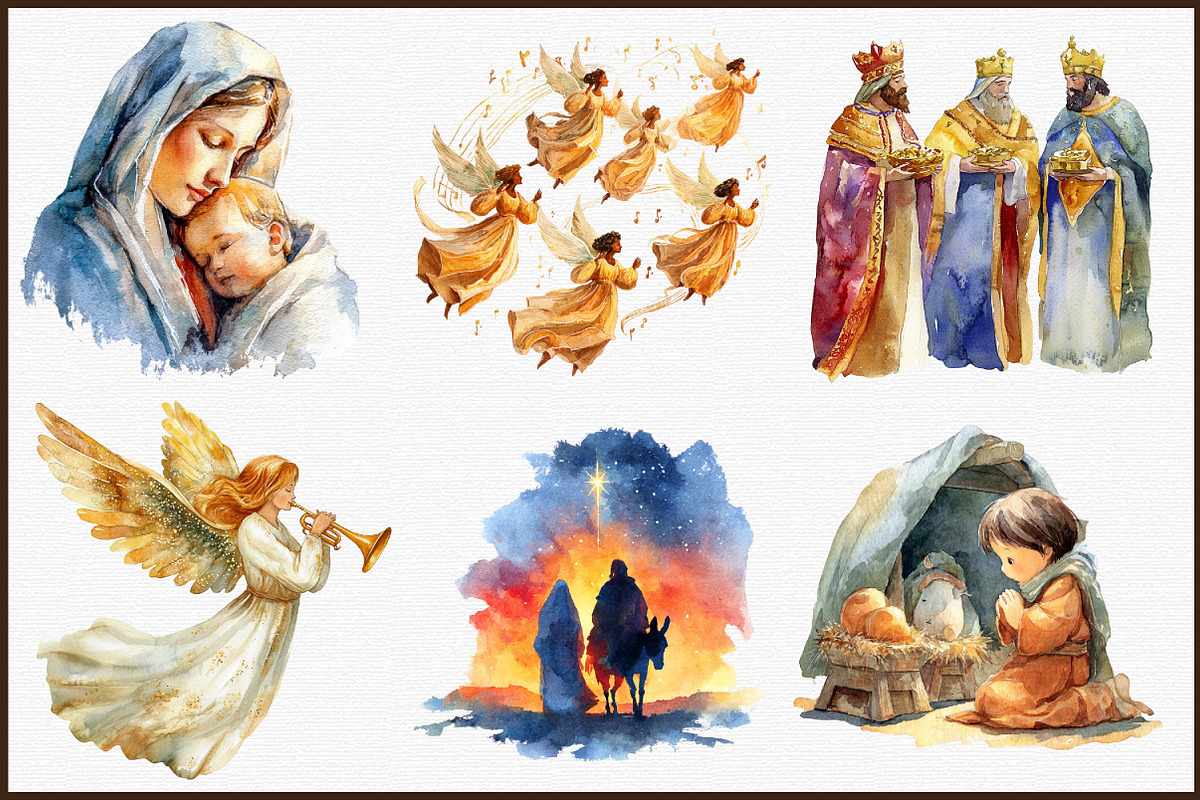 Christmas Nativity Watercolor Clipar, an Illustration by Sublimation Artist (Photo 3 of 6)